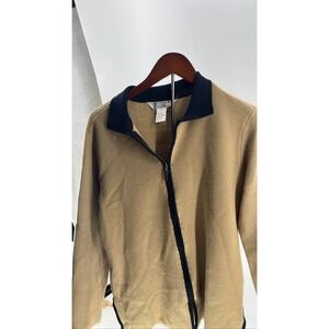 John‎ Paul Richard Women's L Petite Tan Knit Zip Up Sweater